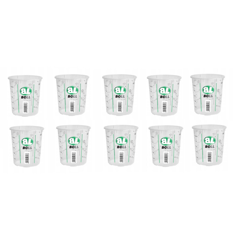 Pojemnik z podziałką do mieszania farb 650 ml Boll - 10 sztuk Pojemnik z podziałką do mieszania farb 650 ml Boll - 10 sztuk