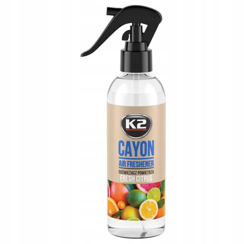 K2 Cayon Fresh Citrus Spray sprey zapach samochodowy cytrusowy 250 ml K2 Cayon Fresh Citrus Spray sprey zapach samochodowy cytrusowy 250 ml