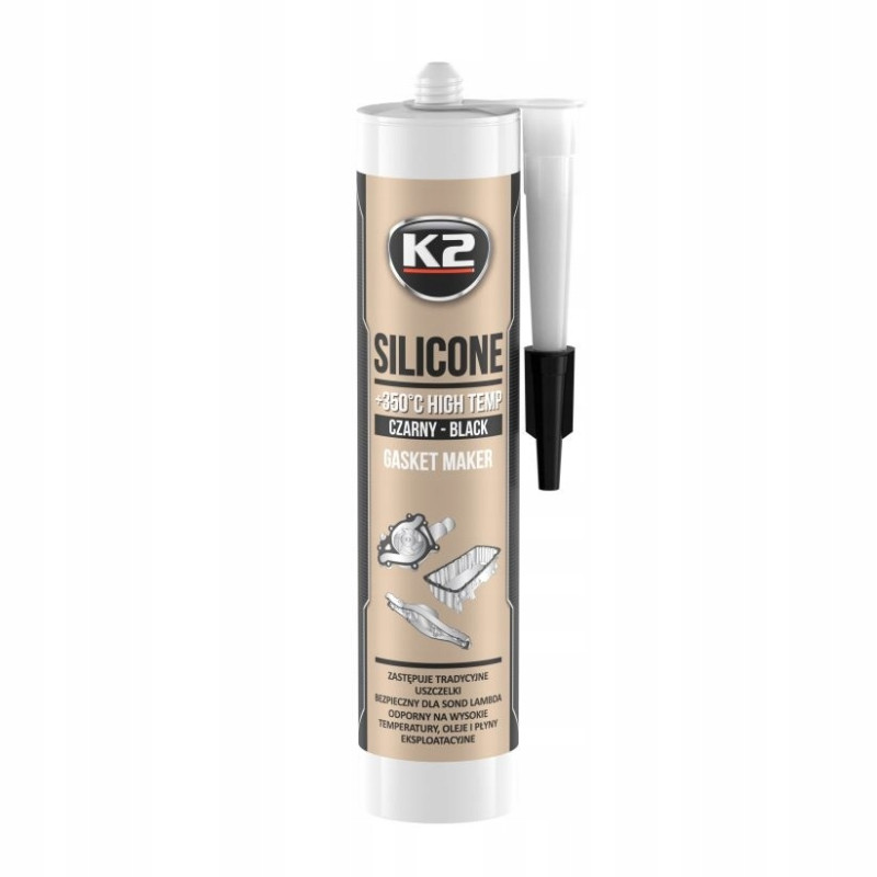 K2 Silikon czarny wysokotemperaturowy 300g K2 Silikon czarny wysokotemperaturowy 300g