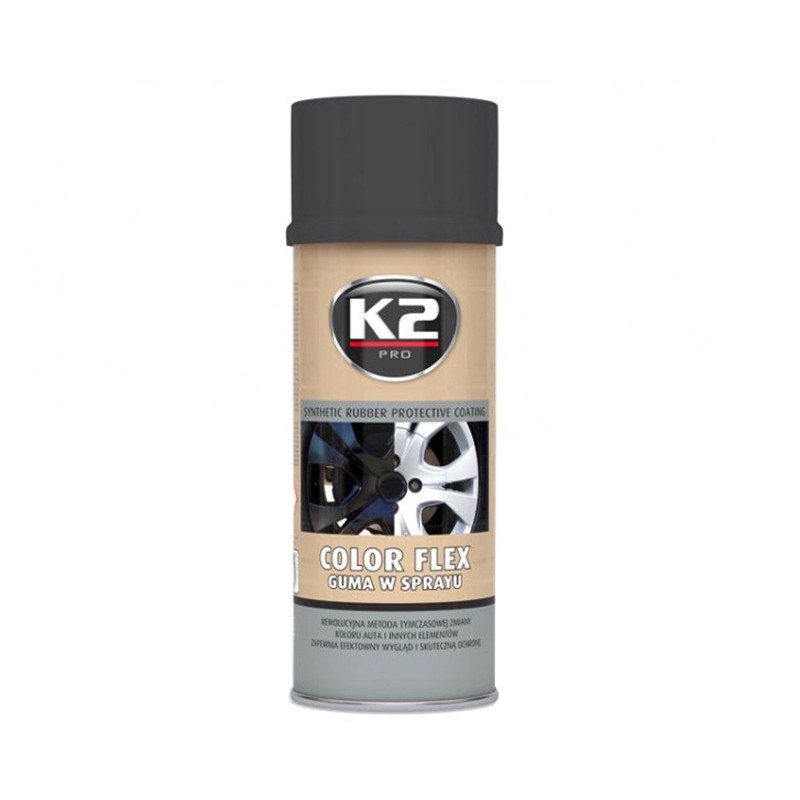 K2 COLOR FLEX Płynna guma w sprayu spreyu puszce czarny mat 400 ml