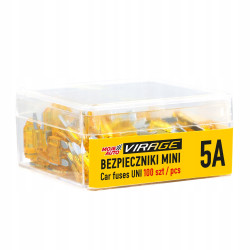 Bezpieczniki samochodowy płaski mini 100 szt. 5 A