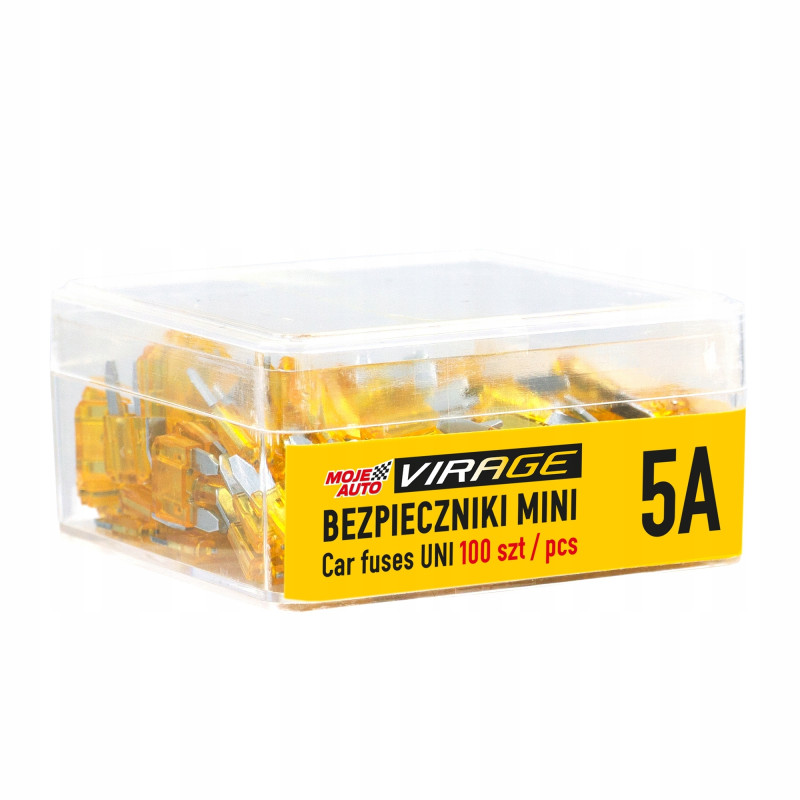 Bezpieczniki samochodowy płaski mini 100 szt. 5 A Bezpieczniki samochodowy płaski mini 100 szt. 5 A