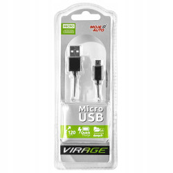 Kabel USB - microUSB typ B czarny 1,2 m