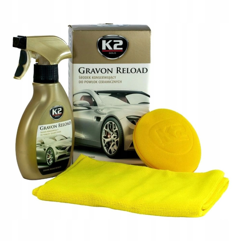 K2 GRAVON RELOAD Konserwacja powłok ceramicznych + gąbka i mikrowłókno K2 GRAVON RELOAD Konserwacja powłok ceramicznych + gąbka i mikrowłókno