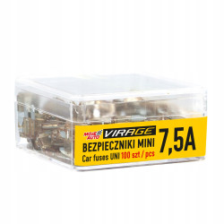 Bezpieczniki samochodowy płaski mini 100 szt. 7,5 A