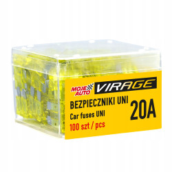 Bezpieczniki samochodowy płaski UNI 100 szt. 20 A