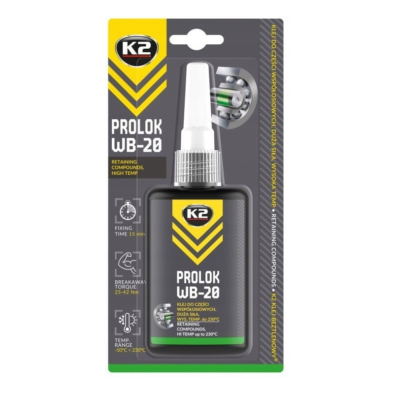 K2 PROLOK WB20 Klej anaerobowy beztlenowy do łożysk 50 g K2 PROLOK WB20 Klej anaerobowy beztlenowy do łożysk 50 g