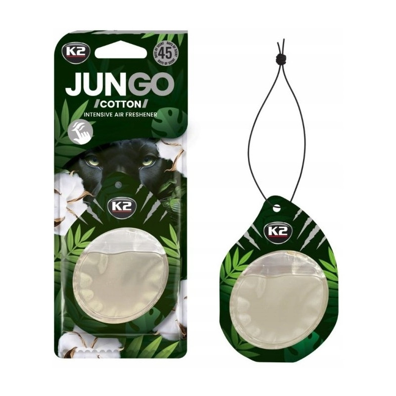 K2 JUNGO COTTON Zapach samochodowy zawieszka odświeżacz powietrza K2 JUNGO COTTON Zapach samochodowy zawieszka odświeżacz powietrza