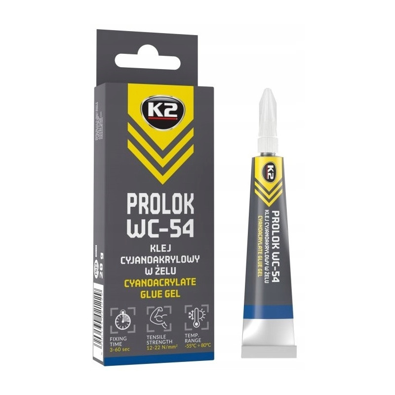 K2 PROLOK WC54 Klej cyjanoakrylowy żelowy gęsty 20 ml