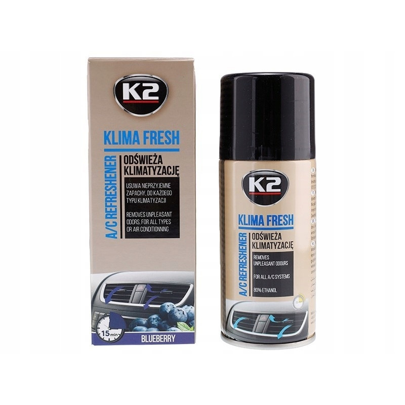 K2 KLIMA FRESH Zapach odświeżacz klimatyzacji blueberry 150 ml K2 KLIMA FRESH Zapach odświeżacz klimatyzacji blueberry 150 ml