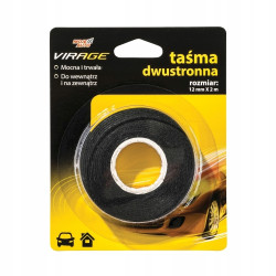 WIRAGE Taśma dwustronna czarna 12mmx2m
