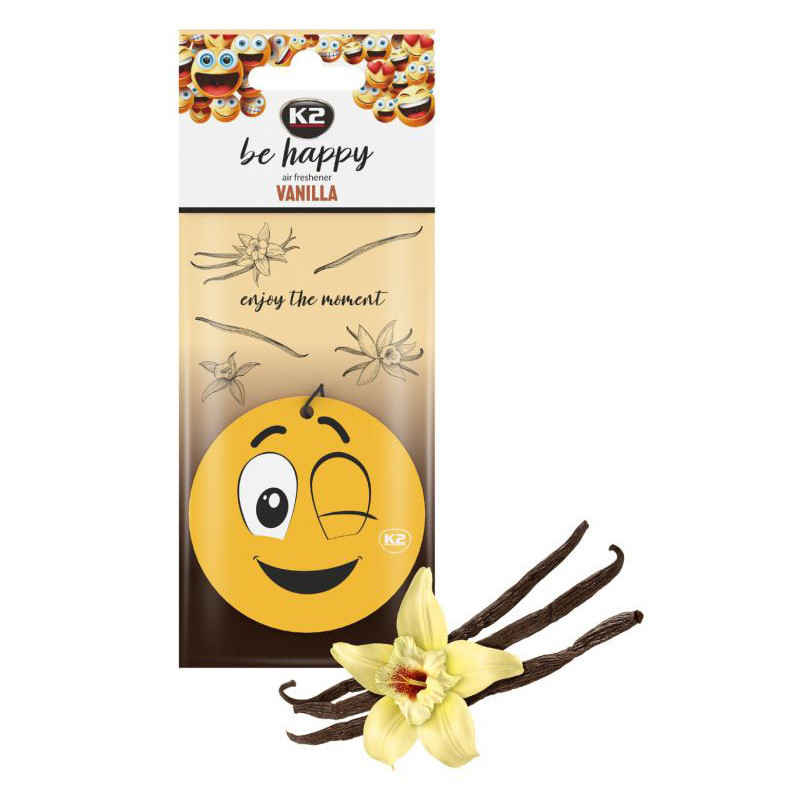 K2 Carso Be Happy Vanilla Zapach samochodowy odświeżacz powietrza K2 Carso Be Happy Vanilla Zapach samochodowy odświeżacz powietrza