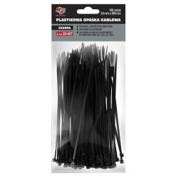 Opaski zaciskowe plastikowe - czarne 3,6 mm x 200 mm 100 sztuk