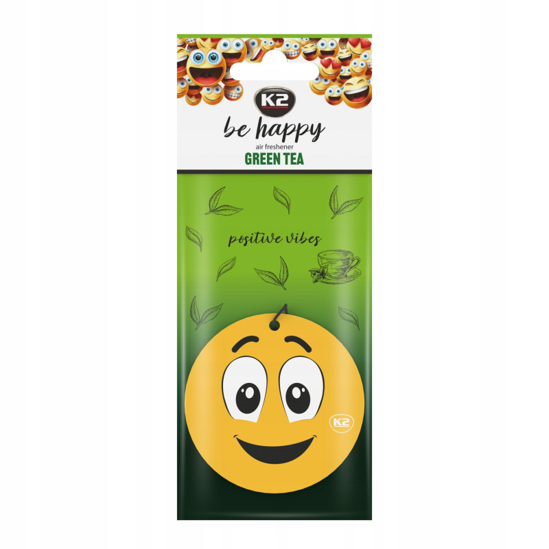 K2 Be Happy Green Tea  Zawieszka zapach samochodowy