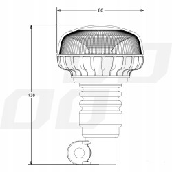Lampa LED ostrzegawcza kogut 12V 24V traktor stroboskop + uchwyt
