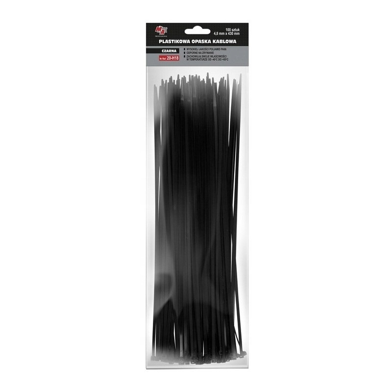 Trytyka opaska kablowa czarna 4,8 mm x 430 mm 100 szt Trytyka opaska kablowa czarna 4,8 mm x 430 mm 100 szt
