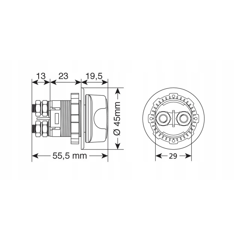 Wyłącznik odłącznik prądu hebel akumulatora AMIO 12V 24V 100A