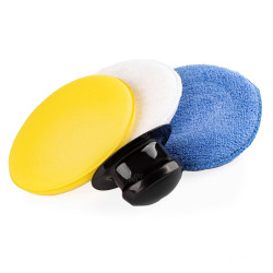 Zestaw 3x gabki gąbka polerska do czyszczenia 12,5 cm + uchwyt AMIO