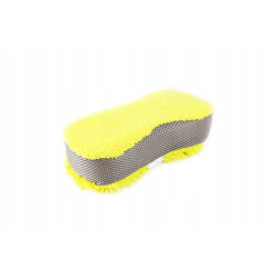 Gąbka do mycia samochodu szyb szkla mikrofibra żółta 23x10,5x5 cm AMIO