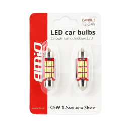 Żarówki LED 12 - 24 VC5W C10W 36 mm 12 XSMD 2 szt