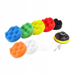 Zestaw 7x gabek do polerowania polerskie + dysk + adapter + futro AMIO