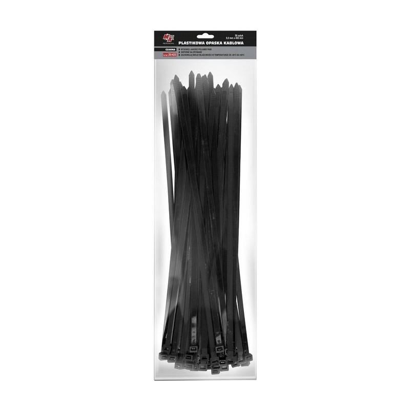 Trytyka opaska kablowa czarna 9,0 mm x 450 mm 100 szt Trytyka opaska kablowa czarna 9,0 mm x 450 mm 100 szt