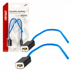 2x gniazdo kostka żarówki H1 H3 ceramiczna kątowa 12V AMIO KPL