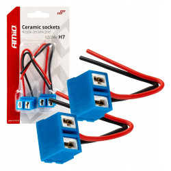 2x gniazdo kostka żarówki H7 ceramiczna kątowa 12V AMIO KPL