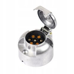 Gniazdo samochodowe przyczepy 7 PIN  aluminium 12V 24V AMIO
