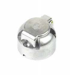 Gniazdo samochodowe przyczepy 7 PIN  aluminium 12V 24V AMIO