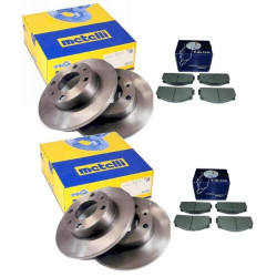 Tarcze hamulcowe Metelli + klocki Polonez FSO 125p przód + tył