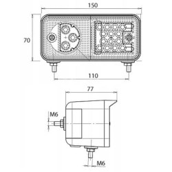 Lampa zespolona przód prawa LED diodowa Ursus C-360 C-330 na błotnik
