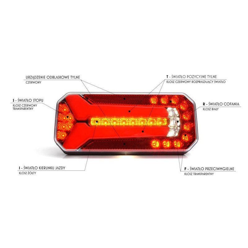 Lampa tylna LED W150 przyczepa laweta