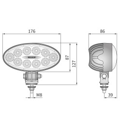 Lampy robocze LED traktor ciągnik maszyny rolnicze zestaw PREMIUM 6szt CRV1D.55901 CRV1P.56801