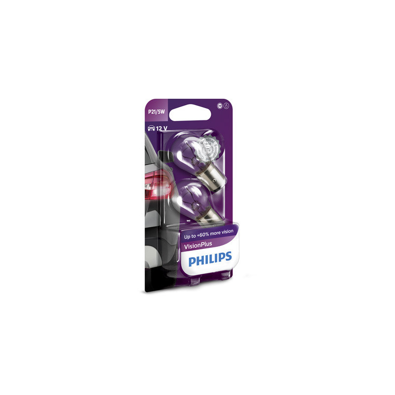 Zarówki Philips Vision Plus +60% widoczności 12V P21/5W 21/5W 2 sztuki