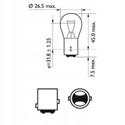 Zarówki Philips Vision Plus +60% widoczności 12V P21/5W 21/5W 2 sztuki