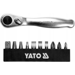 Zestaw bitów z grzechotką 1/4" 11 sztuk Yato YT-14390