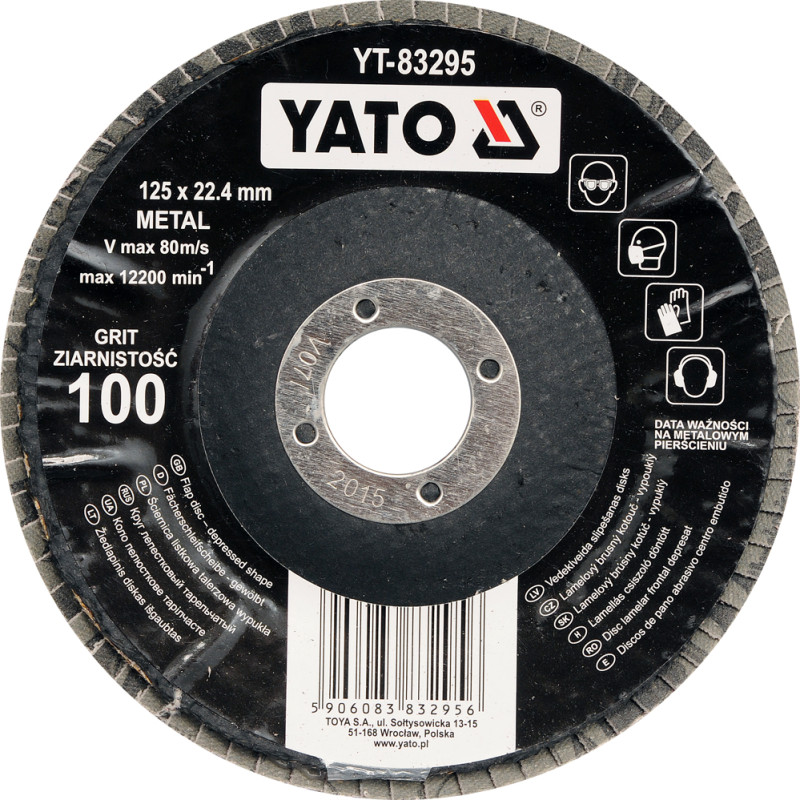 Ściernica listkowa wypukła 125mm p60 - Yato Ściernica listkowa wypukła 125mm p60 - Yato