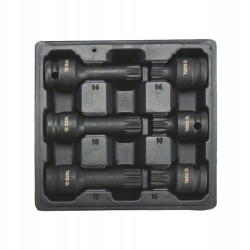 Zestaw udarowych kluczy trzpieniowych spline 1/2" YT-10652