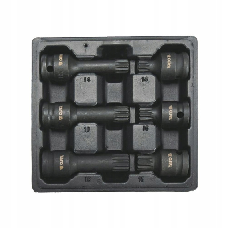 Zestaw udarowych kluczy trzpieniowych spline 1/2" YT-10652 Zestaw udarowych kluczy trzpieniowych spline 1/2" YT-10652