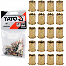 Nitonakrętki stalowe M5 20 sztuk Yato YT-36472