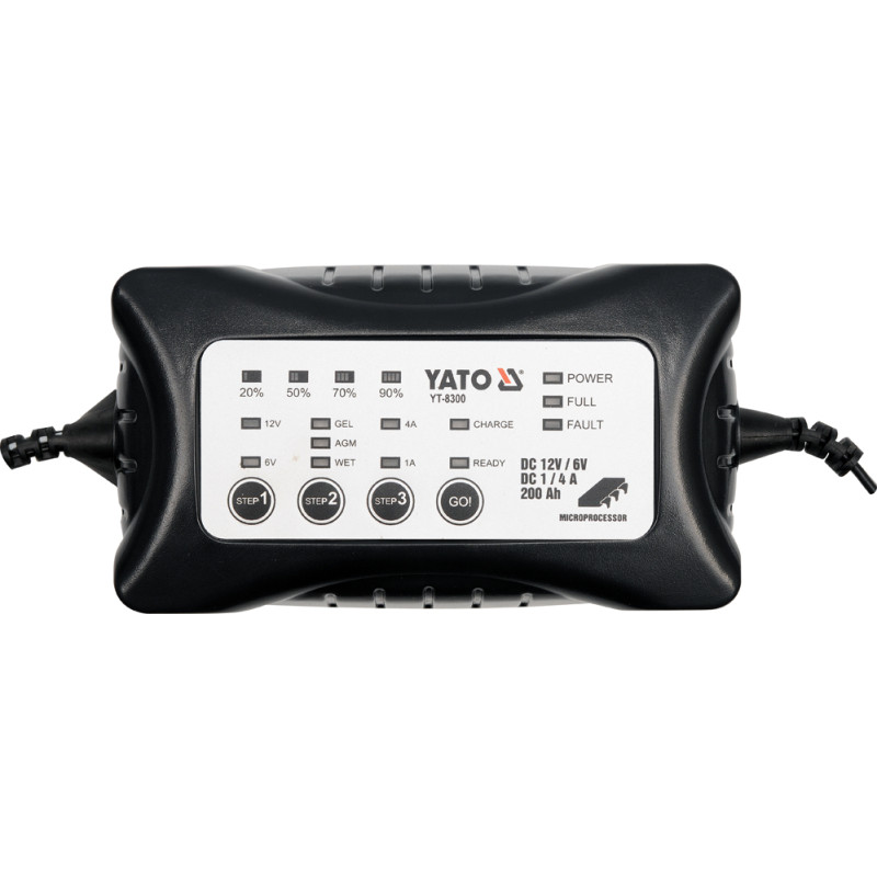Prostownik elektroniczny 12/6V 1/4A 200AH Yato Prostownik elektroniczny 12/6V 1/4A 200AH Yato