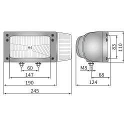 Reflektor lampa H4 kierunkowskaz lewa Deutsch REPR1.24206
