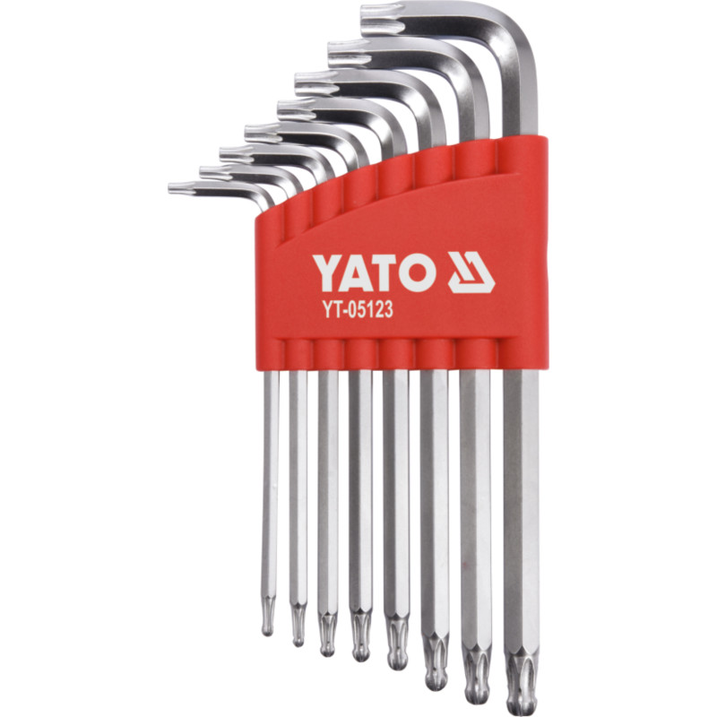 Zestaw kluczy torx z kulką długie 8cz. T9-T40