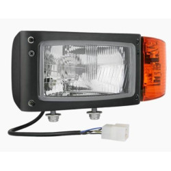 Reflektor przedni H4 lewy 245x110 przewód + złącze AMP Wesem REPR1.24204