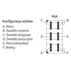 Reflektor przedni H4 lewy 245x110 przewód + złącze AMP Wesem REPR1.24204