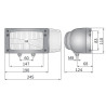 Reflektor przedni H4 lewy 245x110 przewód + złącze AMP Wesem REPR1.24204