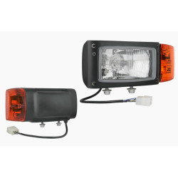 Reflektor przedni H4 lewy 245x110 przewód + złącze AMP Wesem REPR1.24204