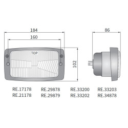 Reflektor lampa ramka Zetor Ursus Fendt Farmer Case IH Wesem + żarówka H4 RE.29878