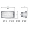 Reflektor lampa ramka Zetor Ursus Fendt Farmer Case IH Wesem + żarówka H4 RE.29878